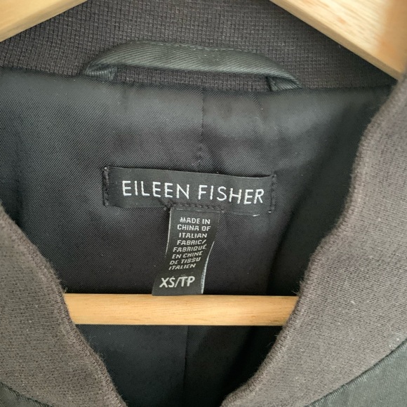 Eileen fisher black bomber jacket - Picture 5 of 7
